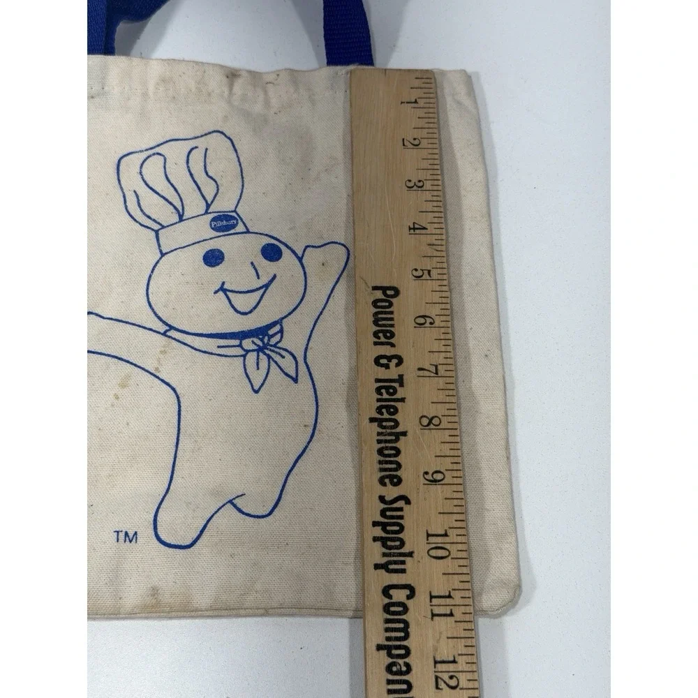 Vtg Pillsbury Doughboy Tote Bag Canvas Poppin Fresh Chef Collectable Kitchen